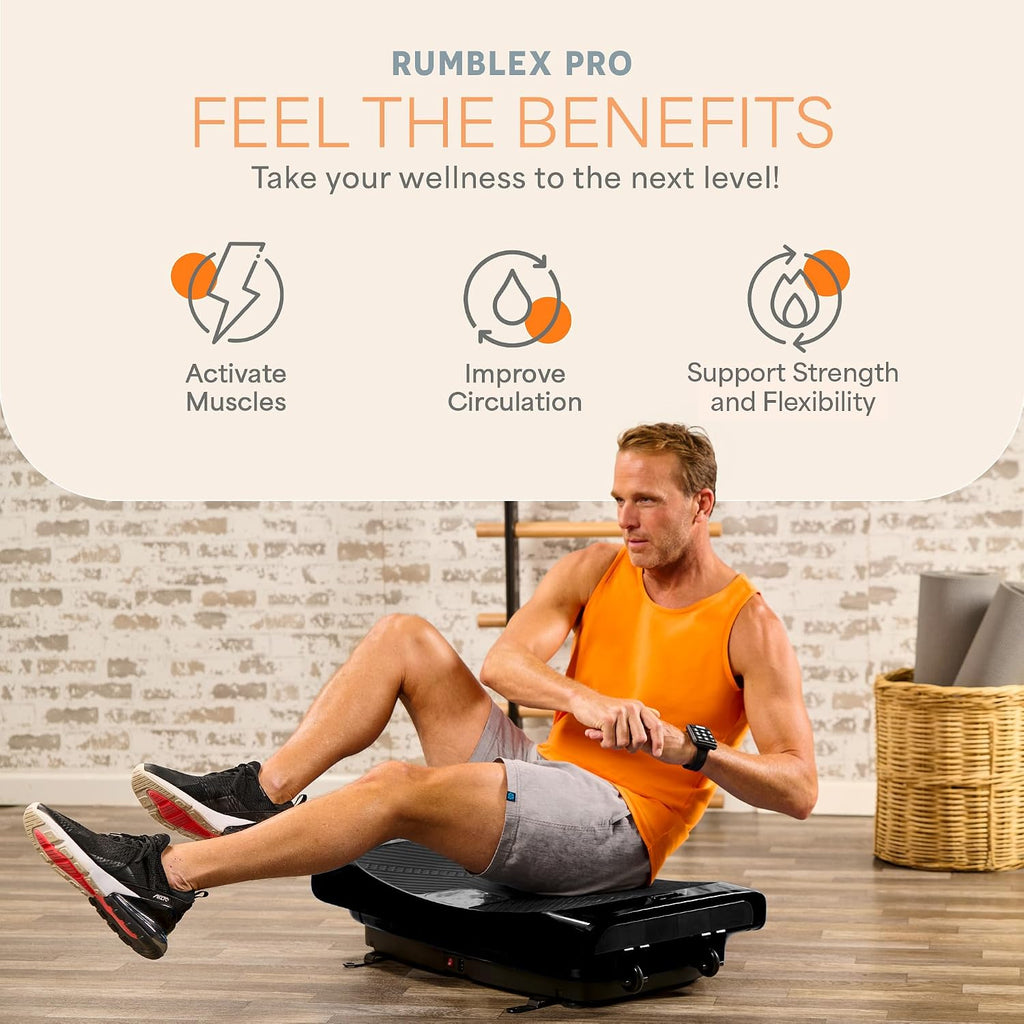 Lifepro 4D Vibration Plate Exercise Machine — Triple Motor, 7 Presets, 60 Speeds Rumblex Plus/Pro Vibrating Platform with Wrist Remote — Whole Body Shaker Vibration Plate for Lymphatic Drainage