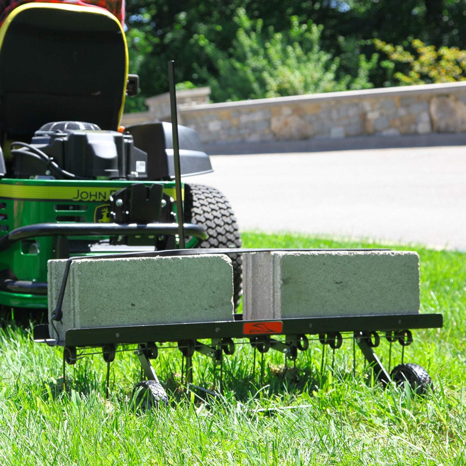 Brinly DT-402BH-A Tow Behind Dethatcher with Transport Mode, 40', Matte Black