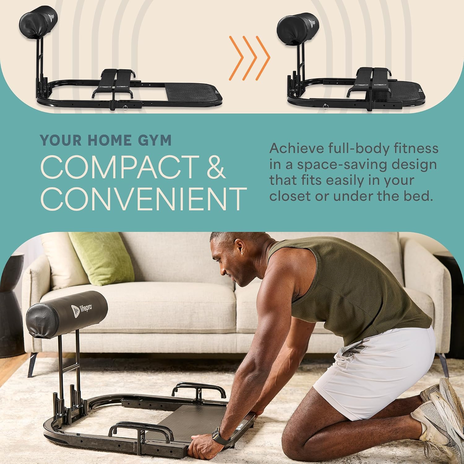 Lifepro Hip Thrust Machine – Adjustable Glutes Workout Equipment for Home – GluteBlast Foldable Booty Builder, Sissy Squat Machine, Thrust Glute Bench, Home Gym Glute Workout