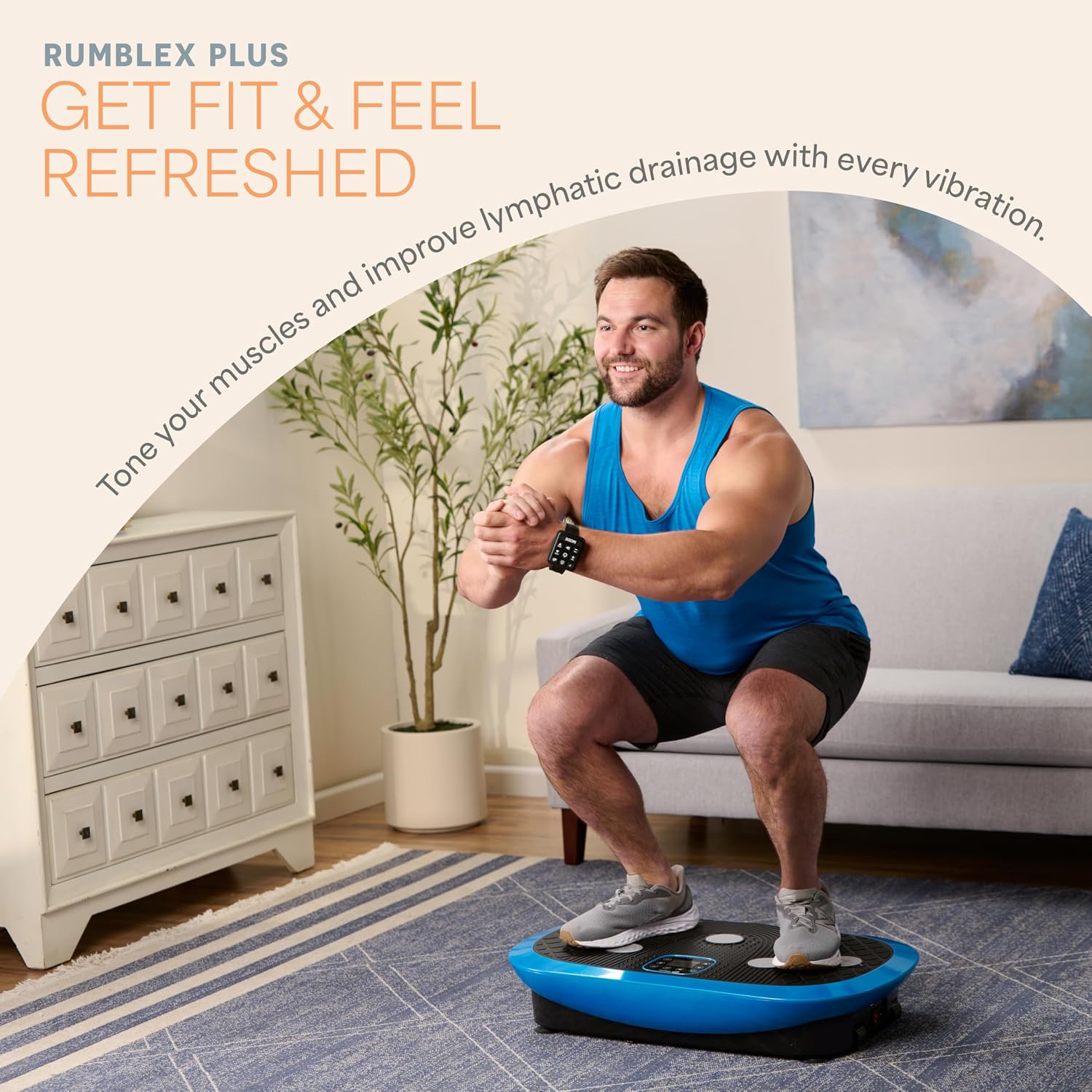 Lifepro 4D Vibration Plate Exercise Machine — Triple Motor, 7 Presets, 60 Speeds Rumblex Plus/Pro Vibrating Platform with Wrist Remote — Whole Body Shaker Vibration Plate for Lymphatic Drainage
