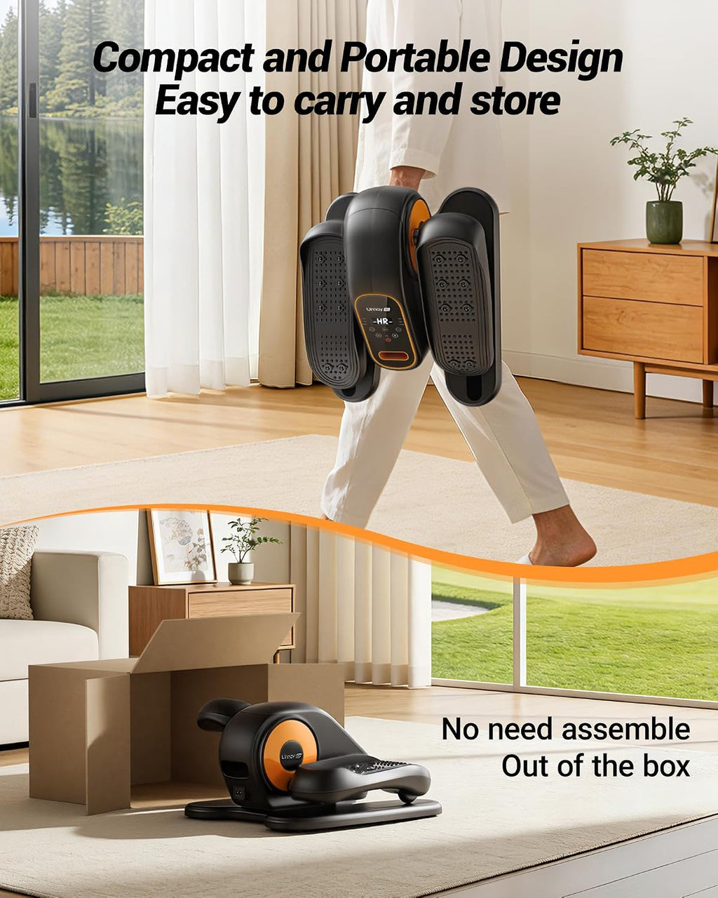 UMAY Under Desk Elliptical Machine, Electric Eclipse Leg Exerciser While Sitting for Seniors with 12 Speeds, Foot Peddler Exercise Machine, Manual & Auto Mode, Seated Pedal Exerciser for Home Office