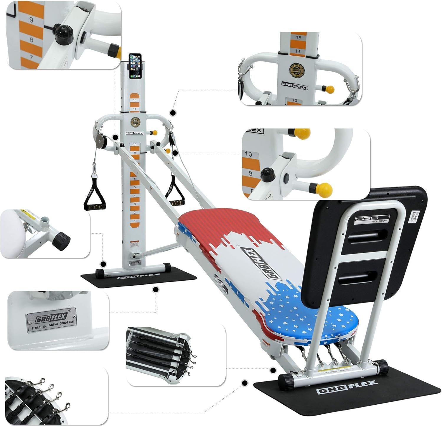 GR8FLEX Performance Gym for Total Over 100 Exercises, Multi-Functional Workout Machine, High Performance Strength Training, Cardio, and Full Body Fitness Equipment for Home Use
