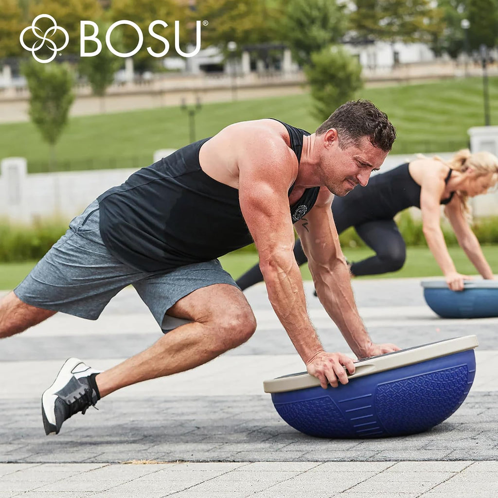 BOSU Nexgen Balance Trainer, Half-Ball Training Equipment, 65 cm Diameter, 300 lb Capacity - Burst-Resistant Stability Exercise Tool w/Non-Slip Base, Includes Hand Pump, Commercial-Grade