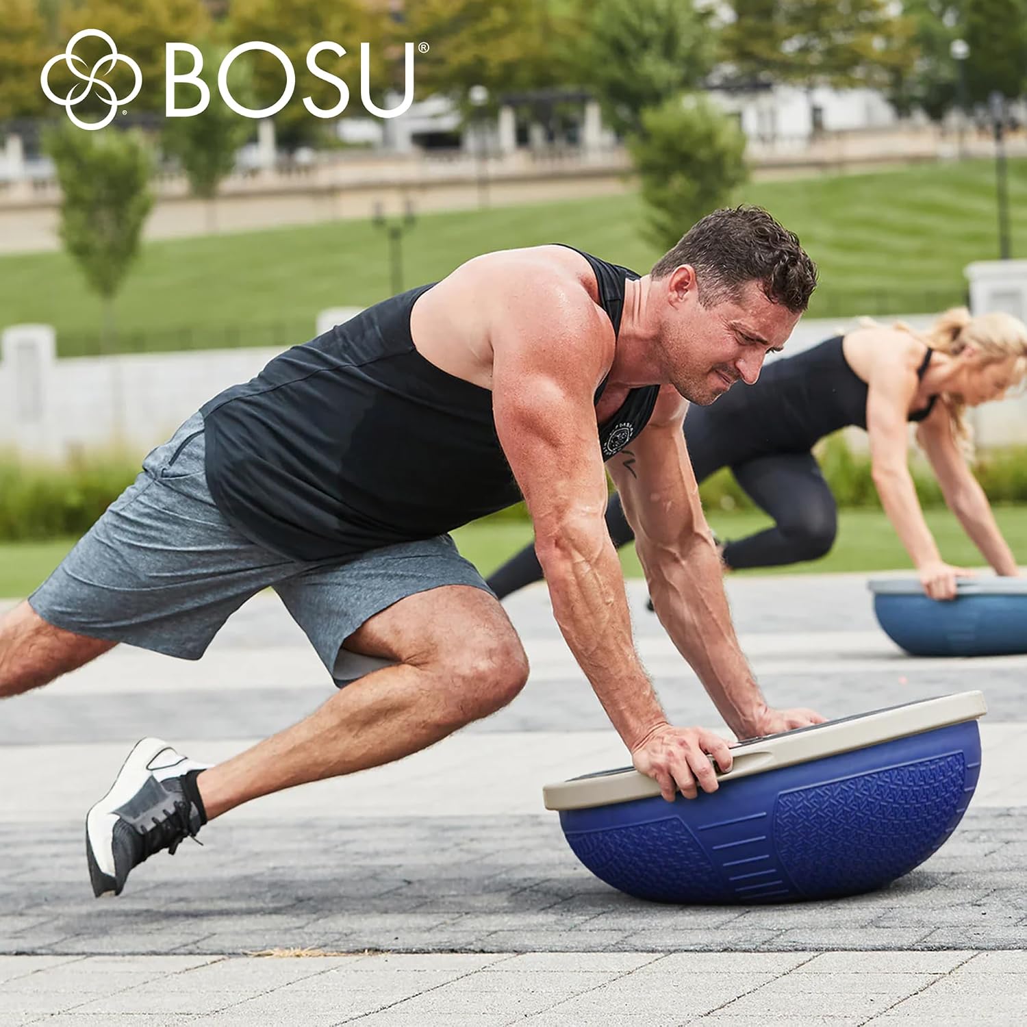 BOSU Nexgen Balance Trainer, Half-Ball Training Equipment, 65 cm Diameter, 300 lb Capacity - Burst-Resistant Stability Exercise Tool w/Non-Slip Base, Includes Hand Pump, Commercial-Grade