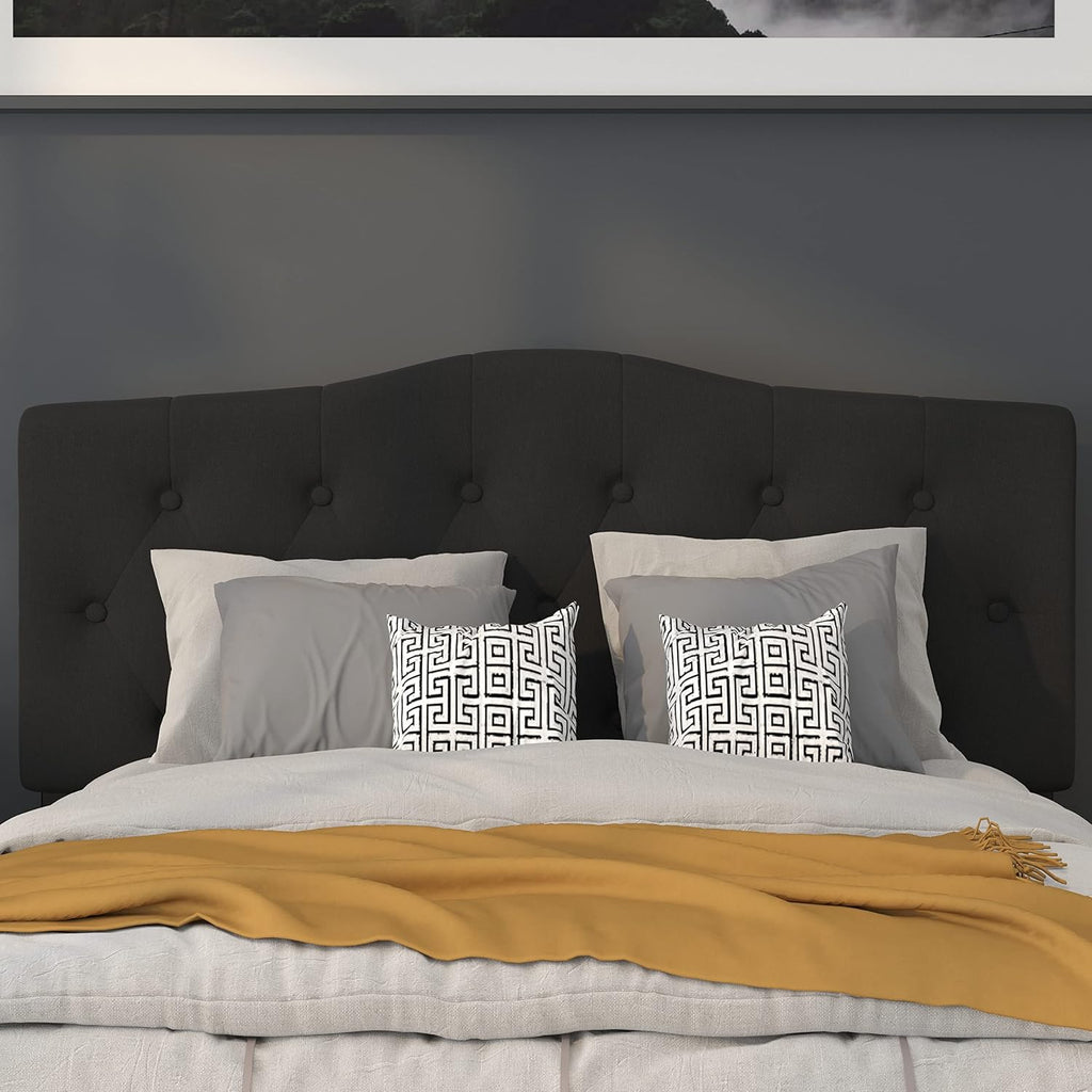 Flash Furniture Cambridge Tufted Upholstered Full Size Headboard in Black Fabric