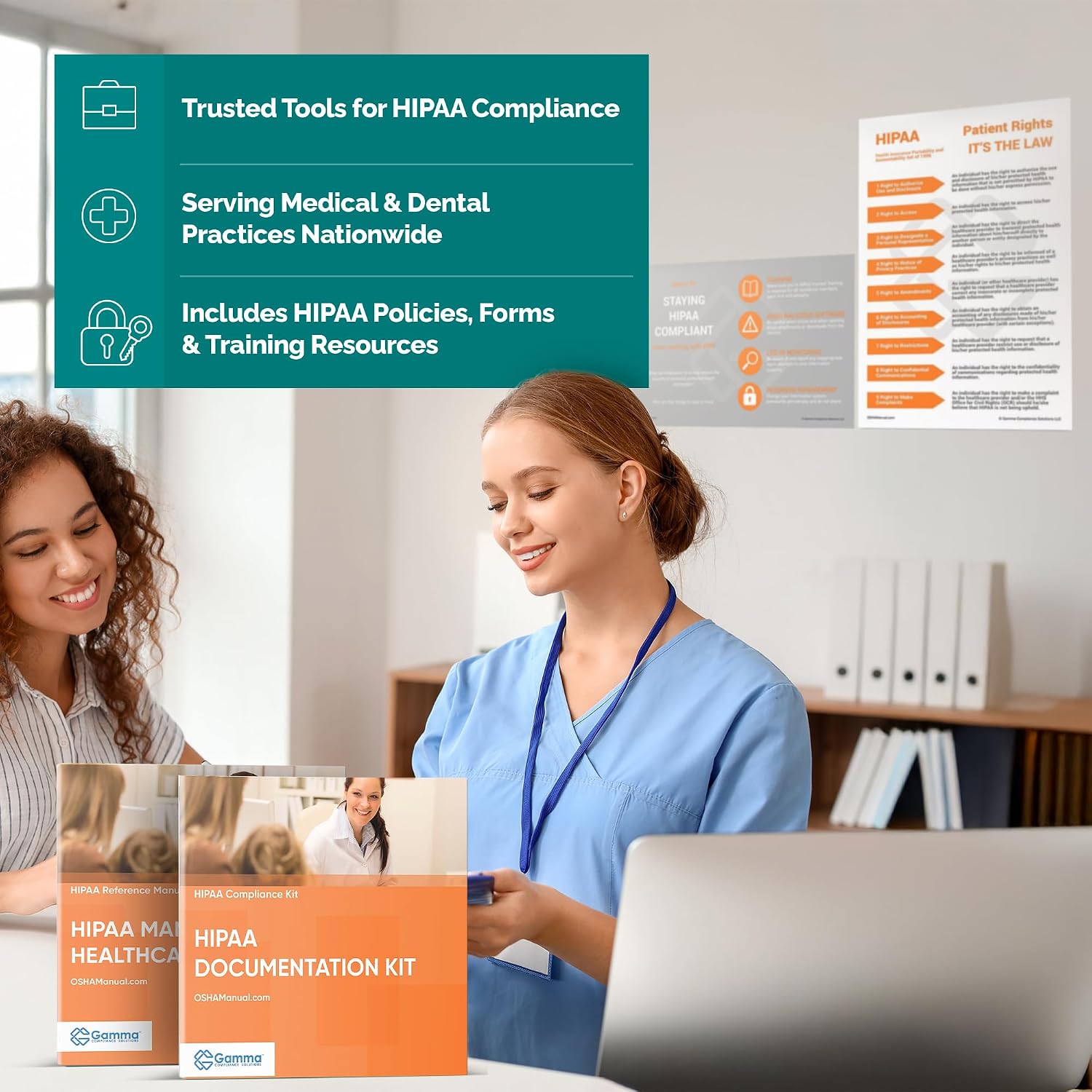 HIPAA Package for Medical and Dental Offices Including Regulations and Standards Manual (hardcopy) + Policies and Forms (hardcopy and USB) + Training Outline and Test + Resource USB + Posters