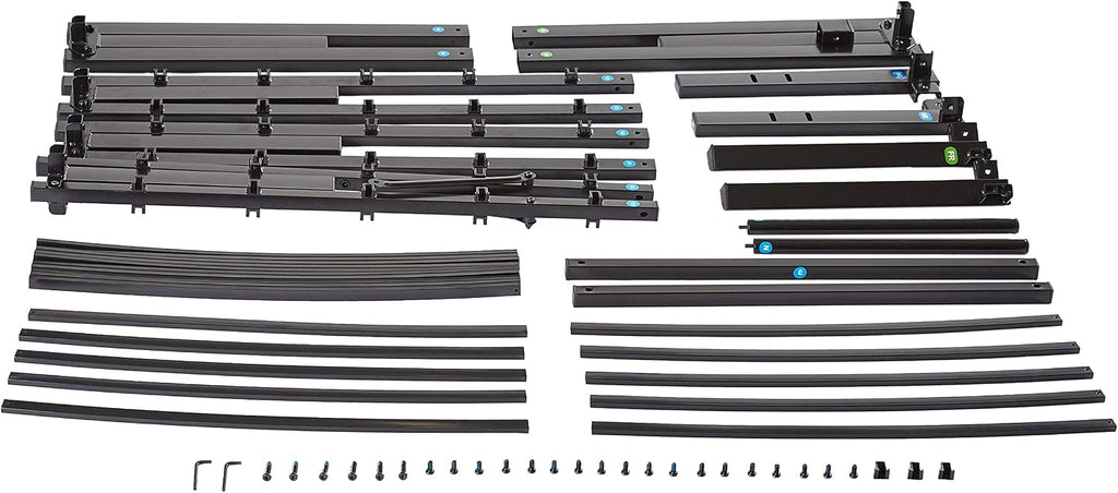 Amazon Basics Heavy-Duty Non-Slip Bed Frame with Steel Slats, 18' Height for Storage Space, Sturdy Support for Mattress, Easy Assembly, Queen, Black