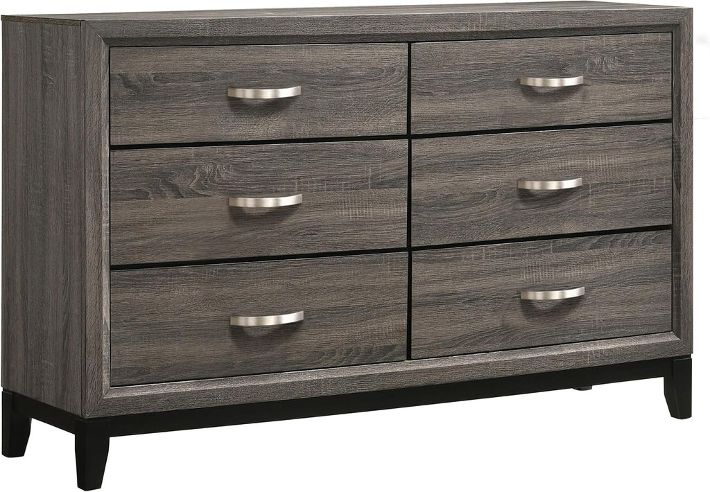 Coaster Home Furnishings - Watson - Wood - 5-Piece Bedroom Set with Panel Headboard and Groove Details - Bedroom - Full Size - Gray Oak - 212421F-S5