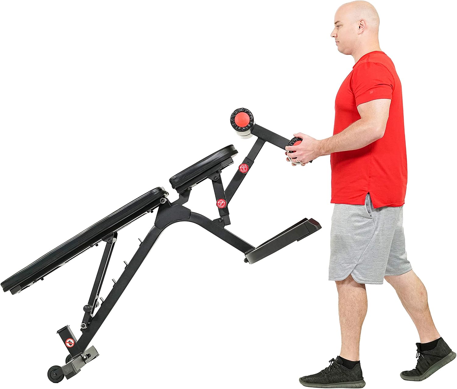 Sunny Health & Fitness Adjustable Weight Bench for Home Gym Strength Training, Incline/Decline, Multi-Position, High Weight Capacity