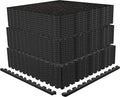 AIRHOP 0.56in Thick 120 Sq Ft Exercise Equipment Mats, 30 Tiles Upgraded Rubber Top with High Density EVA Foam, Large Interlocking Puzzle Gym Flooring for Home Gym, Heavy Weight Workout, 24 x 24in