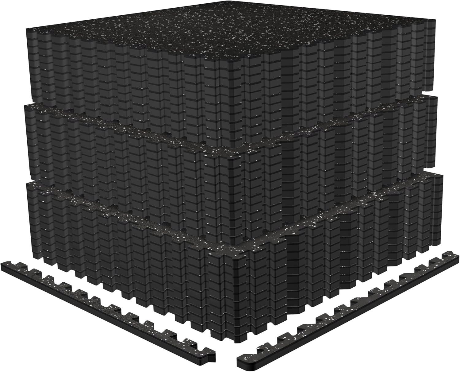 AIRHOP 0.56in Thick 120 Sq Ft Exercise Equipment Mats, 30 Tiles Upgraded Rubber Top with High Density EVA Foam, Large Interlocking Puzzle Gym Flooring for Home Gym, Heavy Weight Workout, 24 x 24in