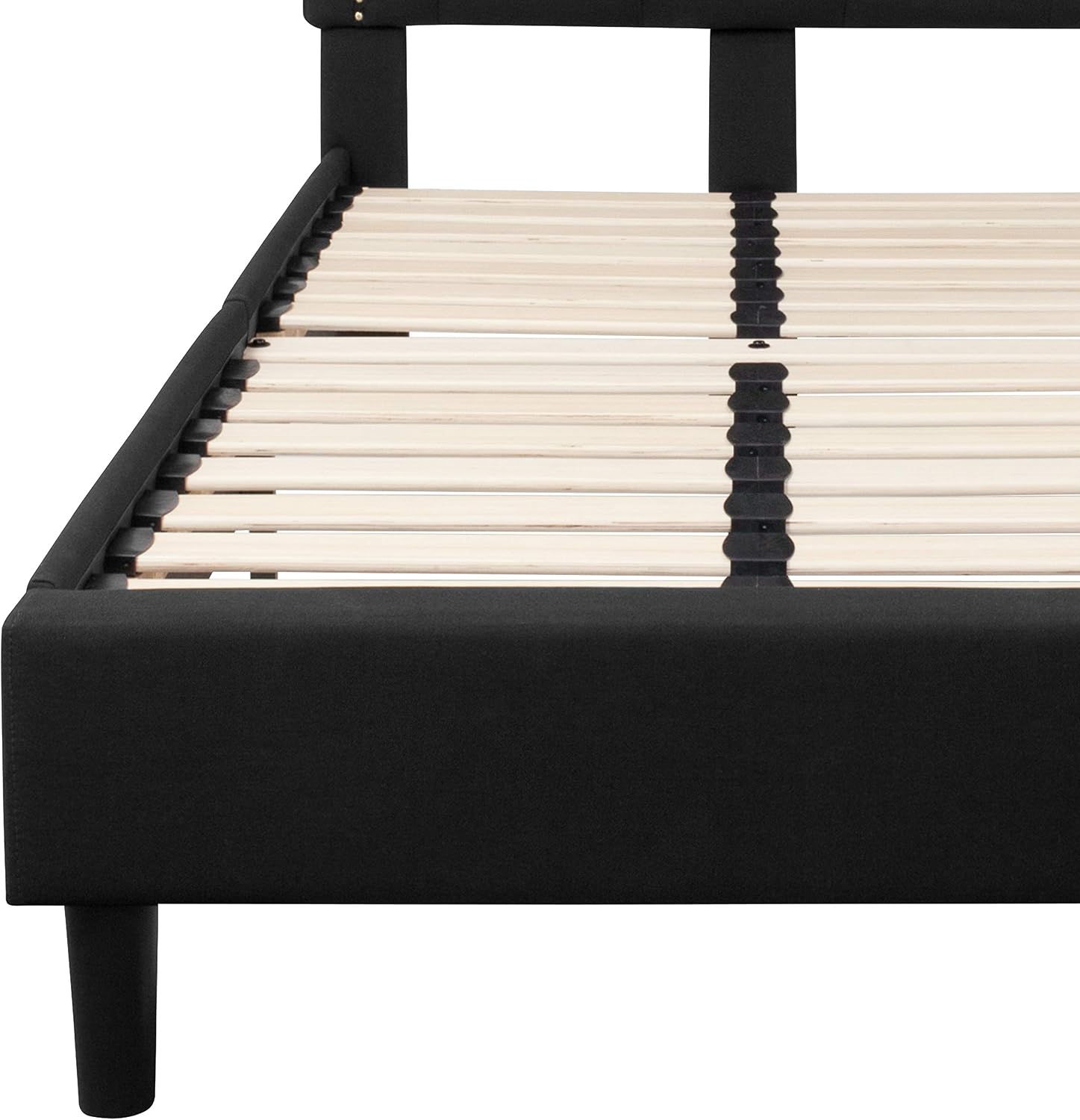 Flash Furniture Brighton Twin Size Tufted Upholstered Platform Bed in Black Fabric