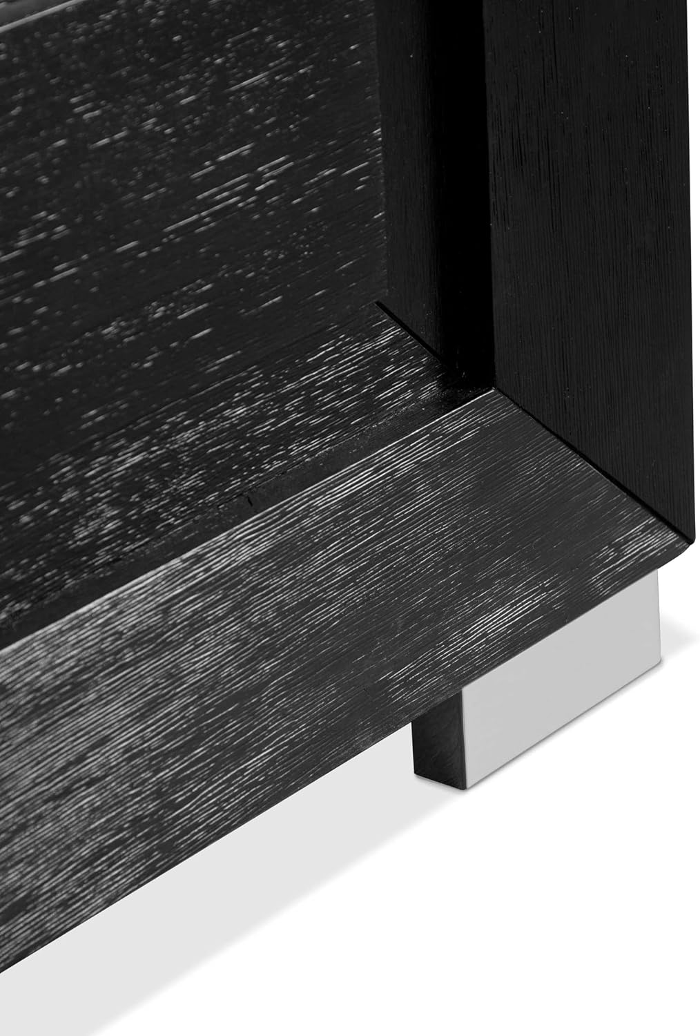 Furniture of America Lyle Modern Solid Wood 3-Piece Bedroom Collection with Queen Bed Frame and Nightstand Set of 2, Includes LED Light Headboard, Box Spring Required, Black