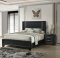 Contemporary Beautiful Charcoal Finish Full Size Panel Bed Wooden Bedroom Furniture 3pc Set