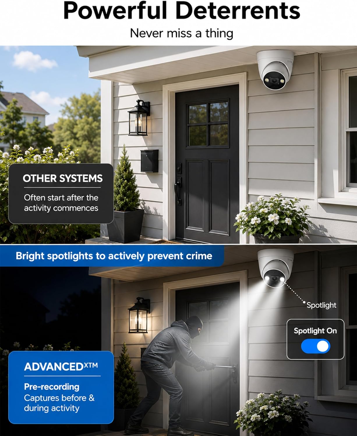 Swann AdvancedX™ Wired 5MP NVR Security System, 8 Channel, 4 Dome 3K Cameras, 1TB Storage, White, 24/7 Recording
