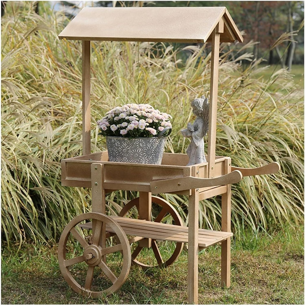 Potting Bench Table,Garden Potting Table, Outdoor Wooden Garden Potting Bench Decorate Plant Gardening Garden Work Bench Open Shelf for Flower Shop Courtyard Coffee Shop Display Stand