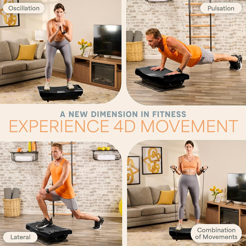 Lifepro 4D Vibration Plate Exercise Machine — Triple Motor, 7 Presets, 60 Speeds Rumblex Plus/Pro Vibrating Platform with Wrist Remote — Whole Body Shaker Vibration Plate for Lymphatic Drainage