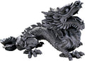 Design Toscano Benevolent Dragon Asian Garden Statue, 27 Inch, Resin, Gray Stone Finish