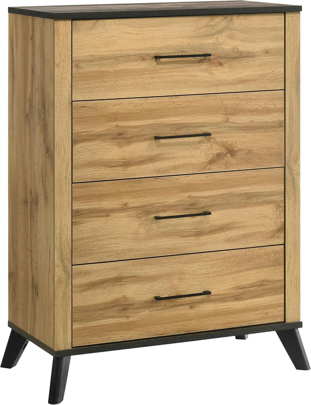 Coaster Home Furnishings Kaywood Mid-Century Modern 5-Piece Bedroom Set Full Size Panel Bed Frame 52-inch Headboard Weathered Brown and Natural Pine 225001F-S5
