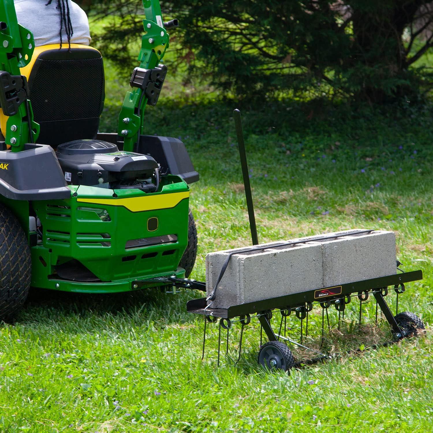 Brinly DT-402BH-A Tow Behind Dethatcher with Transport Mode, 40', Matte Black