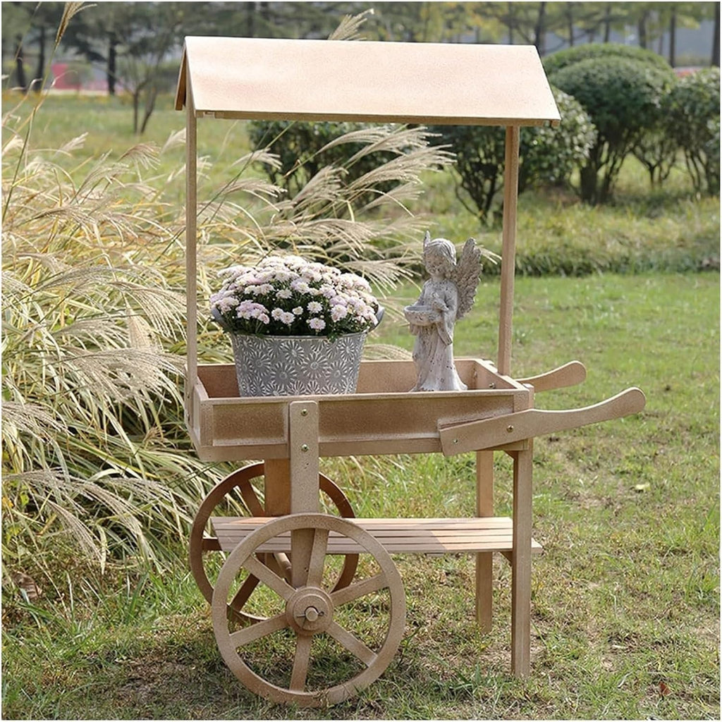 Potting Bench Table,Garden Potting Table, Outdoor Wooden Garden Potting Bench Decorate Plant Gardening Garden Work Bench Open Shelf for Flower Shop Courtyard Coffee Shop Display Stand