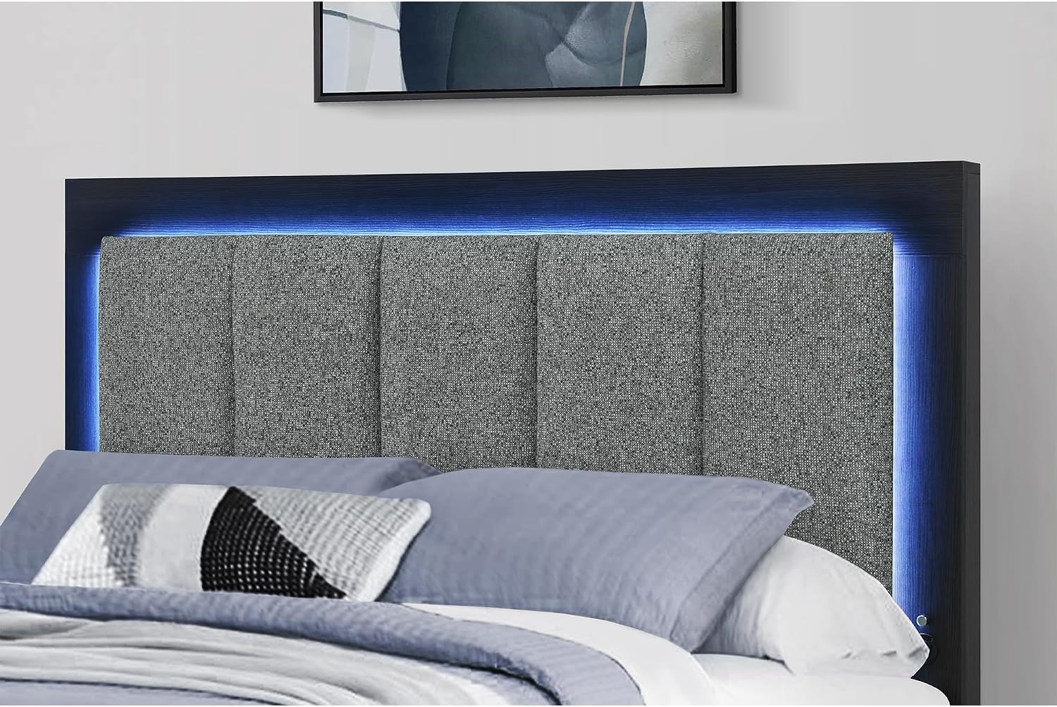 5PC Black Grey King Bedroom Set