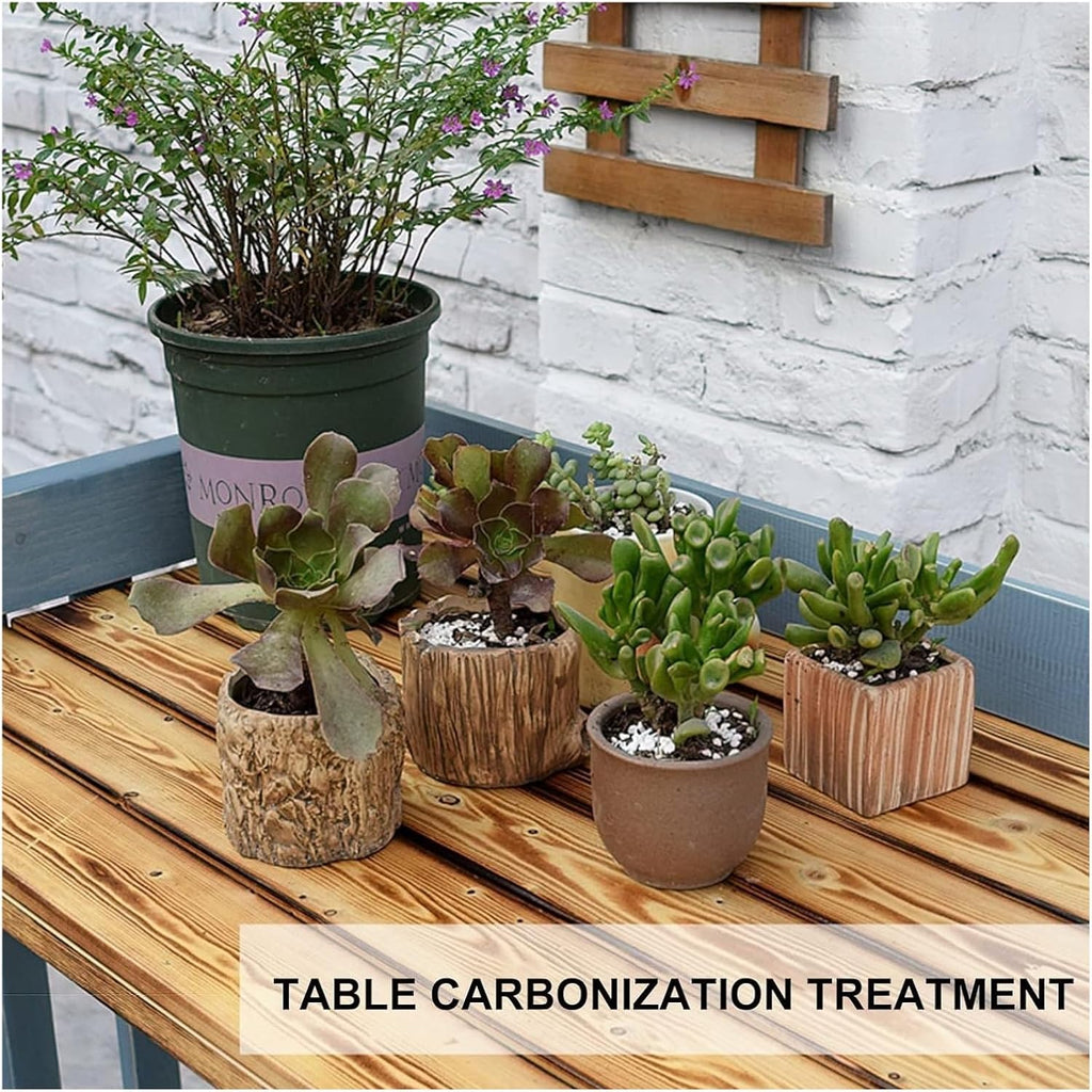 Potting Bench Table,Garden Potting Table, Wooden Garden Potting Bench Garden Work Bench Open Shelf Decorate Plant Gardening Workstation for Patio Courtyards Balcony, 100x45x90cm