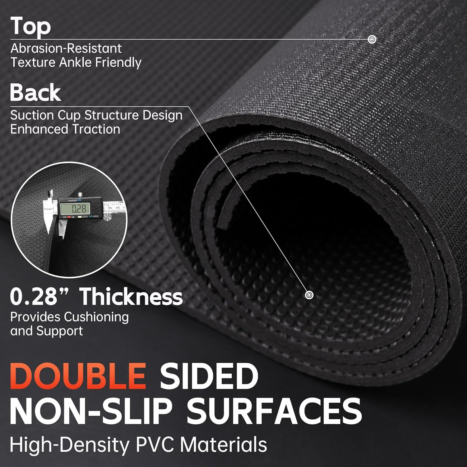Extra Large Exercise Mat, 10' x 6'/ 8' x 6'/ 7' x 5'/ 6' x 4'- 7MM Thick Workout Mat for Home Gym, High-Density Gym Mat for Home Gym Floor, Non Slip Large Yoga Mat