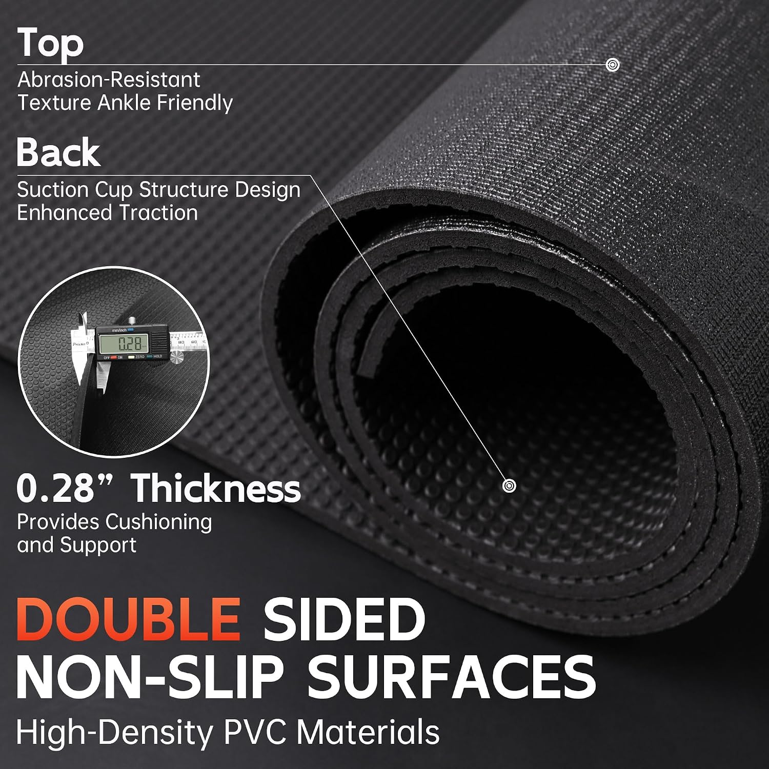 Extra Large Exercise Mat, 10' x 6'/ 8' x 6'/ 7' x 5'/ 6' x 4'- 7MM Thick Workout Mat for Home Gym, High-Density Gym Mat for Home Gym Floor, Non Slip Large Yoga Mat