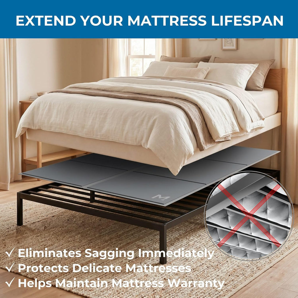 Meliusly Original Bunkie Board Queen Size (60x80) - Non-Slip Breathable Bed Support Board for Slatted Bed Frame, Anti-Sag Under Bed Support, Noise Minimizing Moisture Resistant Bed Board