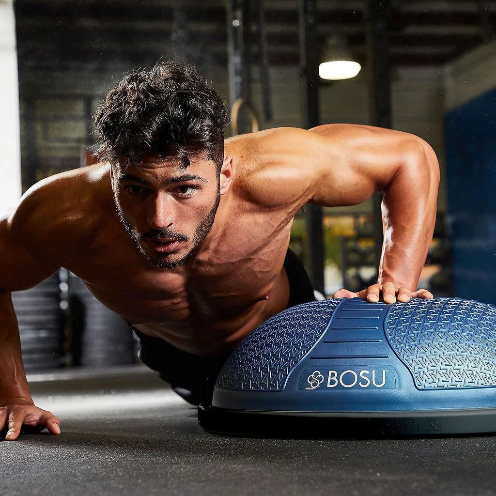 BOSU Nexgen Balance Trainer, Half-Ball Training Equipment, 65 cm Diameter, 300 lb Capacity - Burst-Resistant Stability Exercise Tool w/Non-Slip Base, Includes Hand Pump, Commercial-Grade