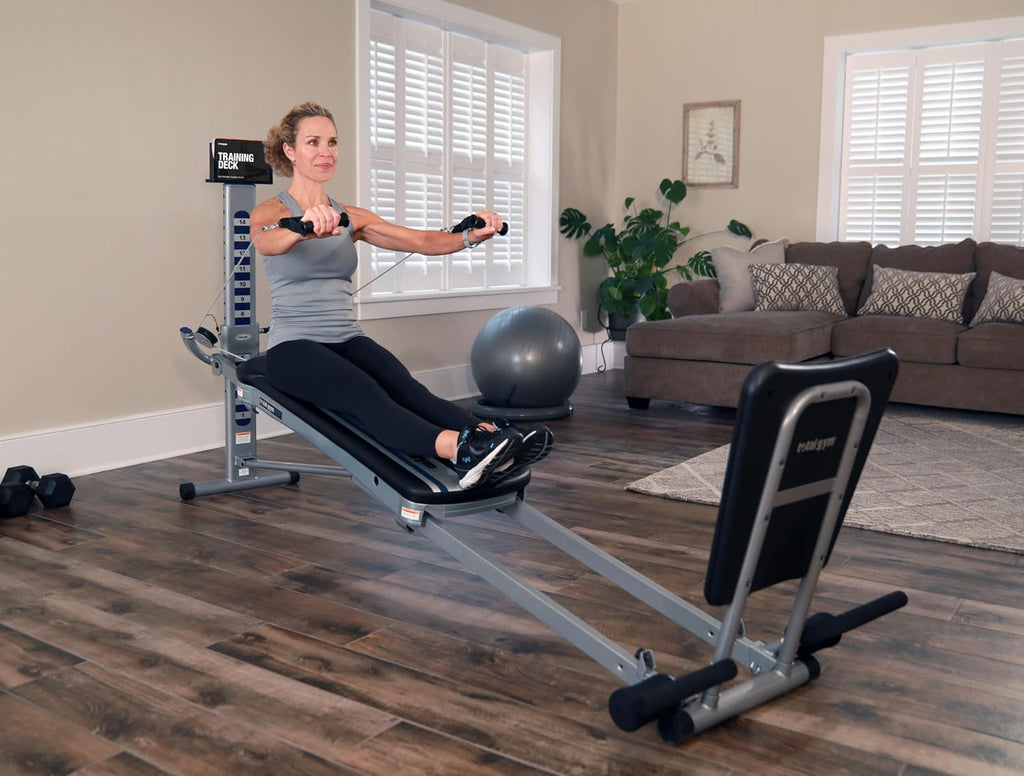 Total Gym Full Body Workout Machine, FIT Home Exercise Equipment with 12 Resistance Levels - Adjustable and Portable Fitness System for Weight and Muscle Training