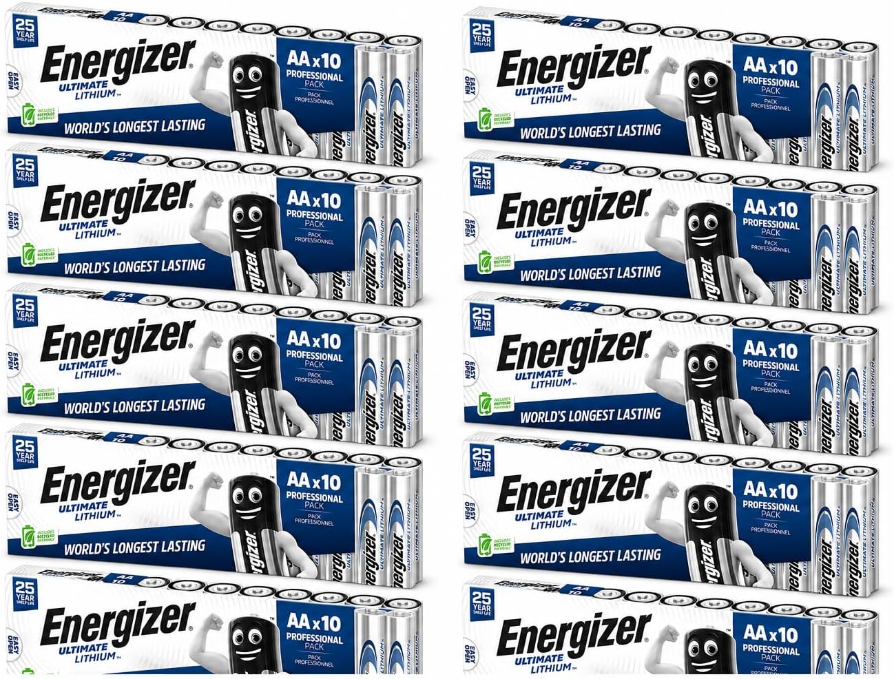 Energizer 100 AA Ultimate Lithium Leakproof Batteries