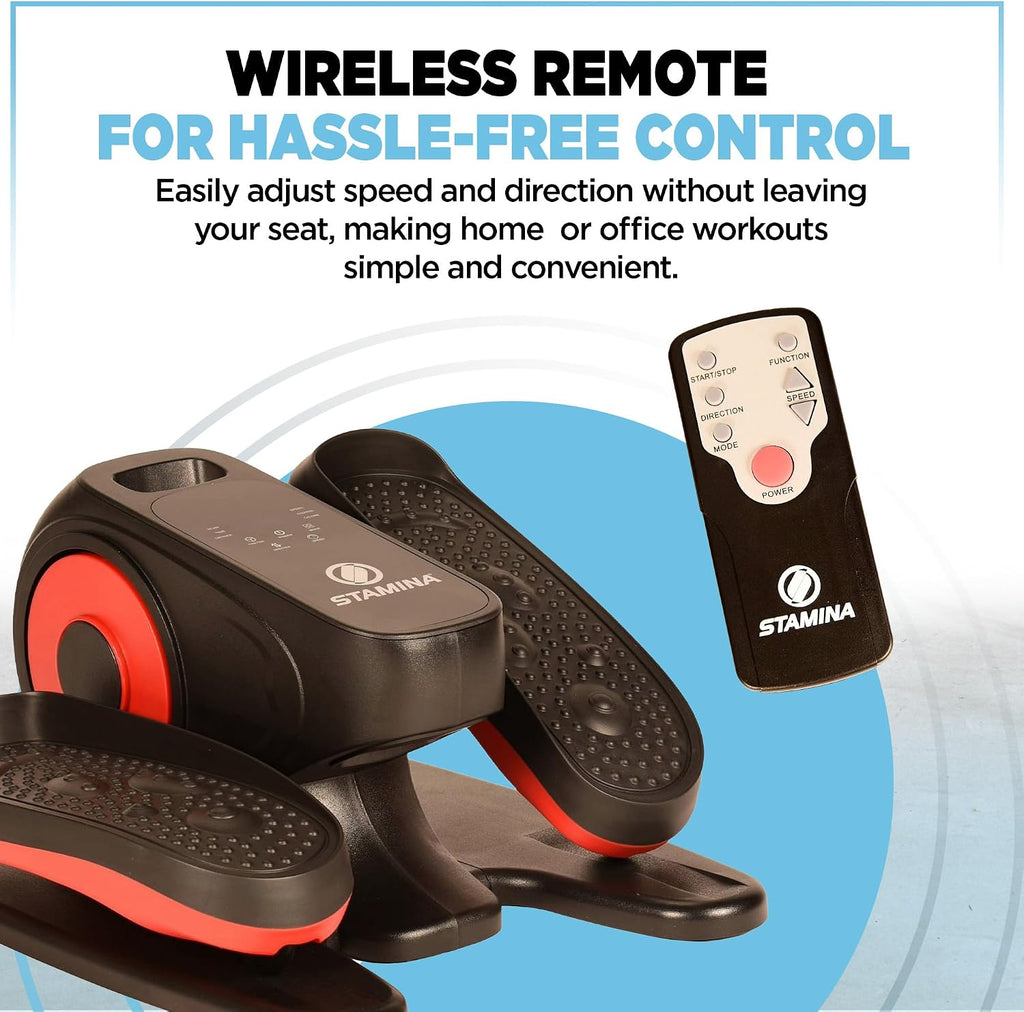 Stamina Inmotion Compact Strider Foot Exercise Machine - Under Desk Elliptical - Standing or Seated Elliptical Fitness Equipment