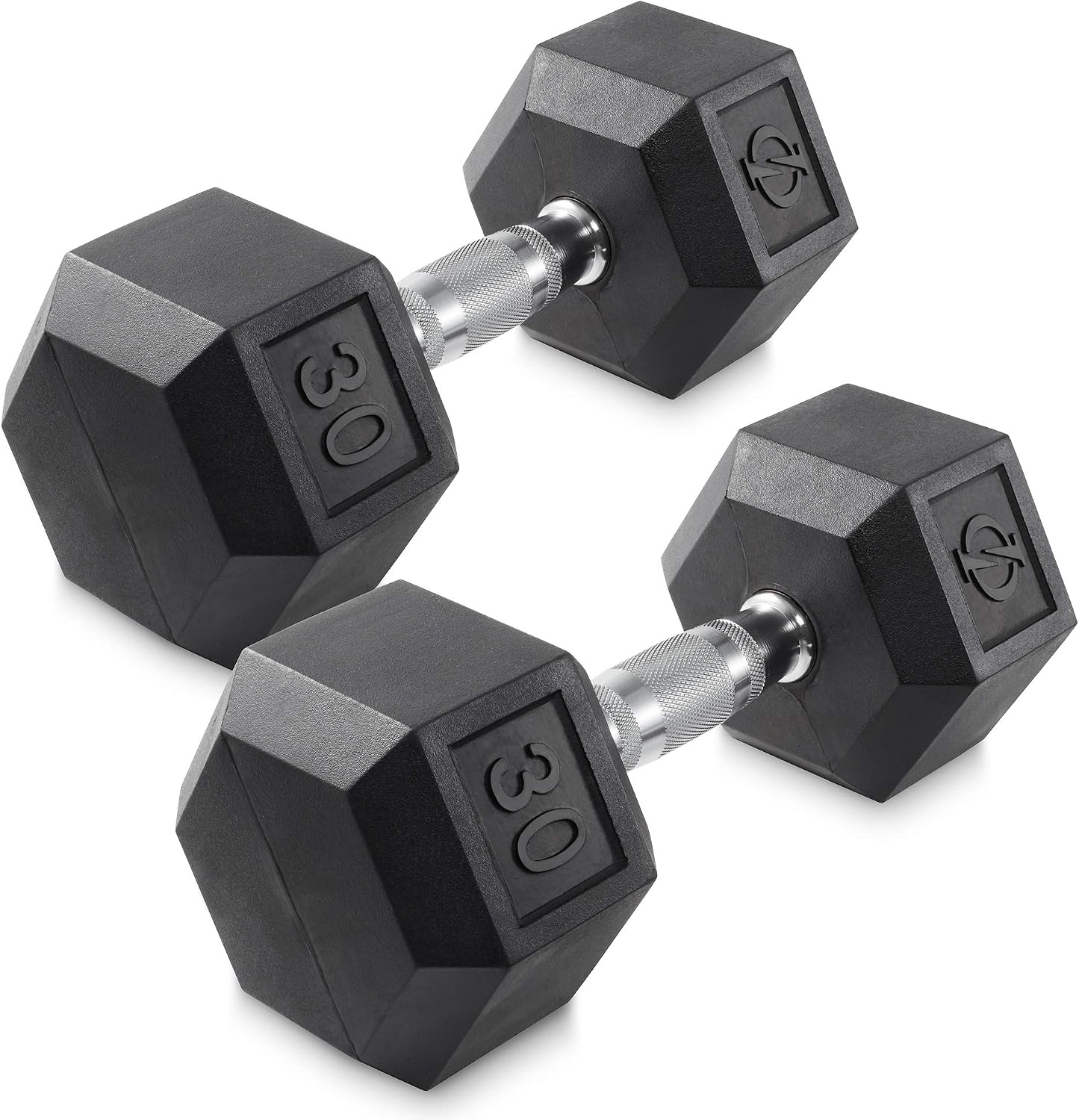 Philosophy Gym Rubber Coated Hex Dumbbell Hand Weights, Pairs