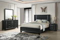 Contemporary Beautiful Charcoal Finish Full Size Panel Bed Wooden 5pc Bedroom Furniture Set