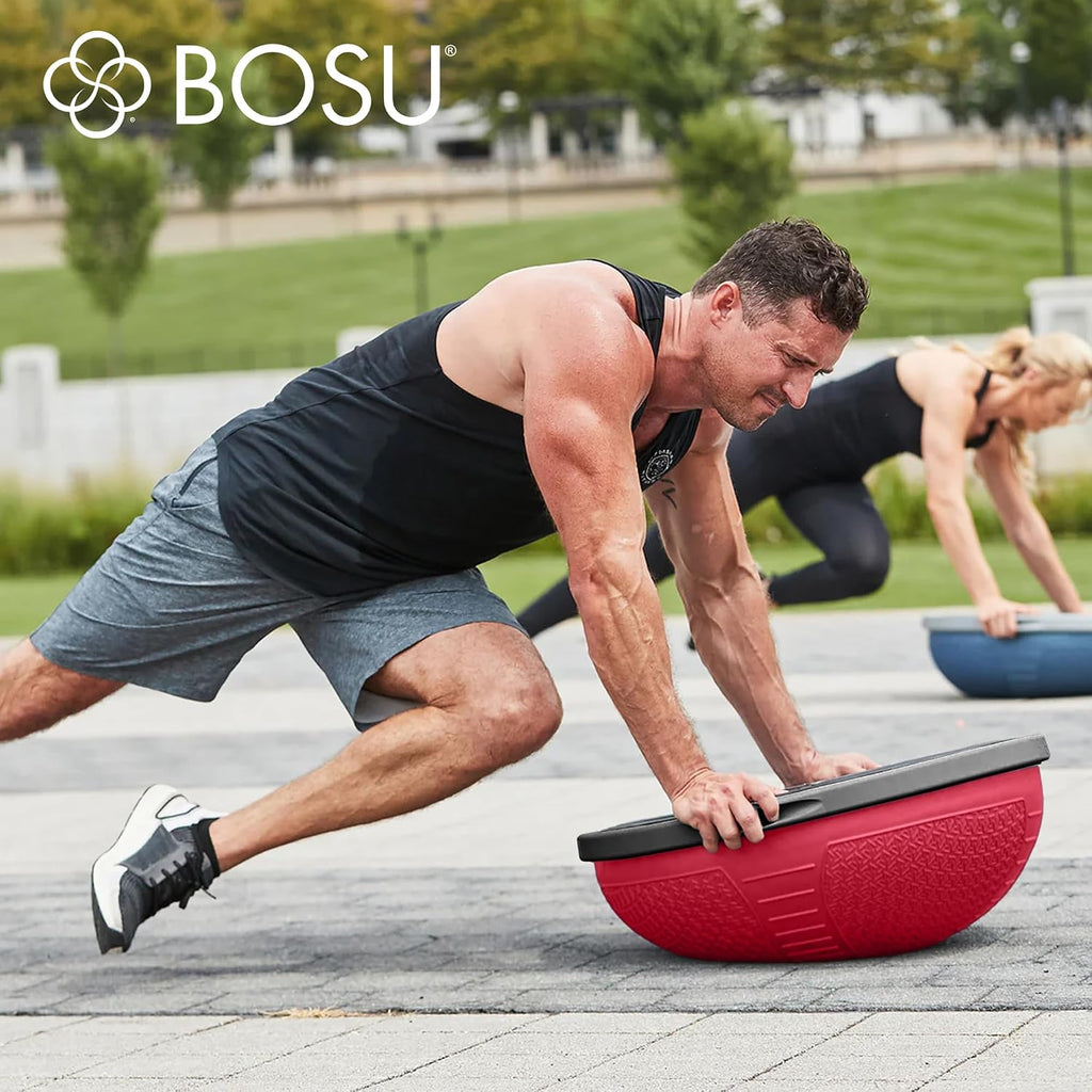 BOSU Nexgen Balance Trainer, Half-Ball Training Equipment, 65 cm Diameter, 300 lb Capacity - Burst-Resistant Stability Exercise Tool w/Non-Slip Base, Includes Hand Pump, Commercial-Grade