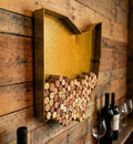 NEONSIGN Ohio State Map Wine Cork Holder Metal Ohio Decor Sign Wine Bar Pub Home Decoration (Gold, 36 inch)