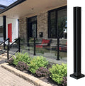 Glass Railing Post with Spigots Slots for 3/8' or 1/2' Glass- Black Stainless Steel Square Glass Balustrade Post System for Deck, Steps, Balcony, Pool, Garden, Patio Stairs ( Color : Corner Post , Siz