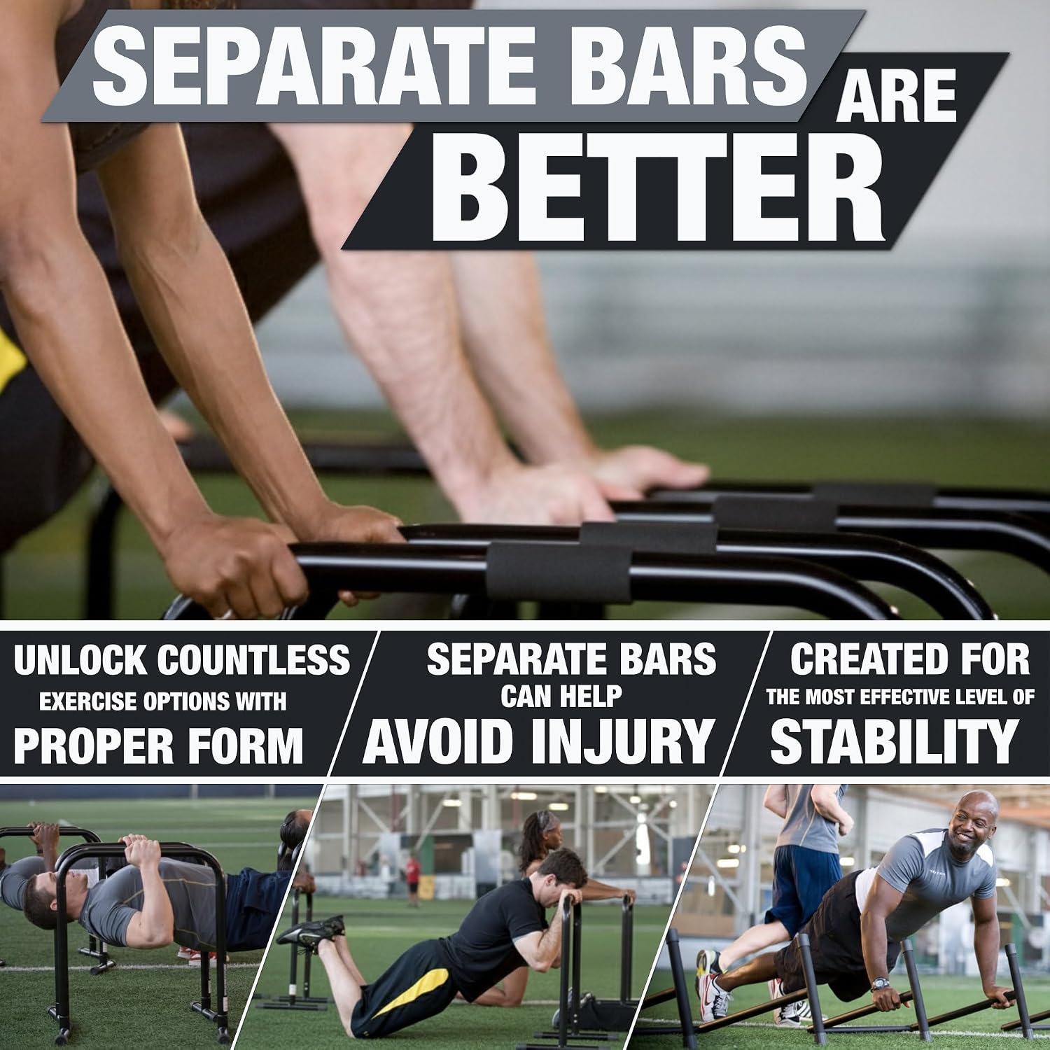 Lebert EQualizer Total Body Strengthener – Portable Dip Station for Full Bodyweight Training – Includes Hip Resistance Band & Online Coaching – Available in Standard & XL Sizes