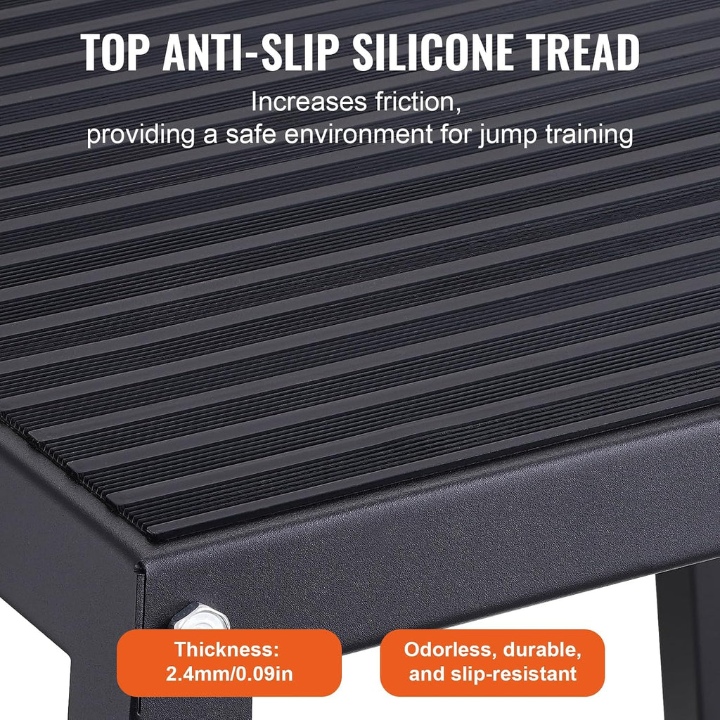 VEVOR Plyometric Jump Box, 18 Inch Plyo Box, Steel Plyometric Platform and Jumping Agility Box, Anti-Slip Fitness Exercise Step Up Box for Home Gym Training, Conditioning Strength Training