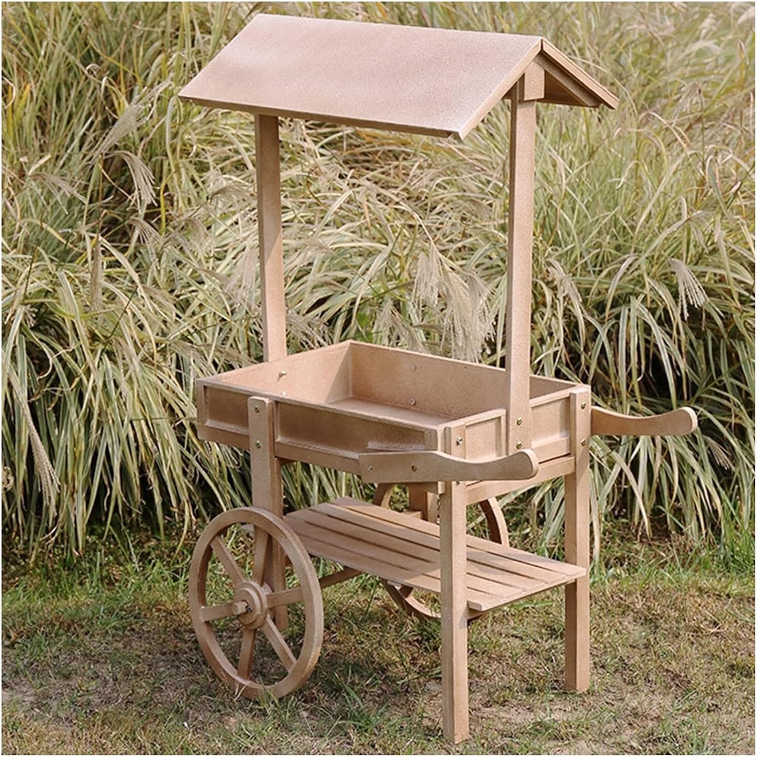 Potting Bench Table,Garden Potting Table, Outdoor Wooden Garden Potting Bench Decorate Plant Gardening Garden Work Bench Open Shelf for Flower Shop Courtyard Coffee Shop Display Stand