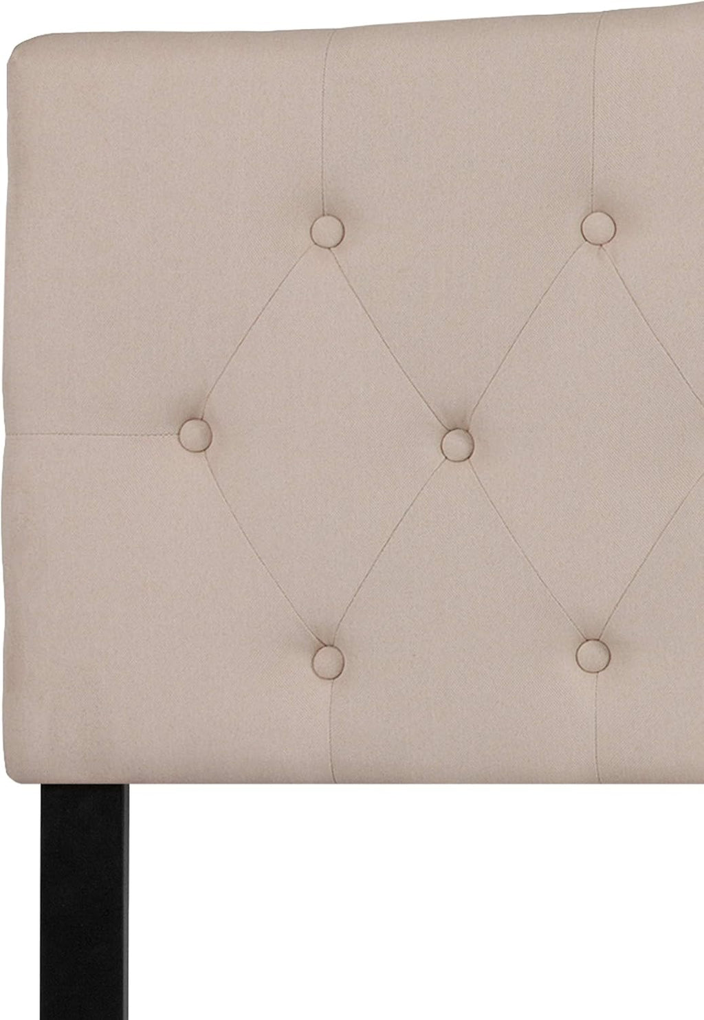 Flash Furniture Cambridge Button Tufted and Diamond Stitched Upholstered King Size Headboard in Beige Fabric
