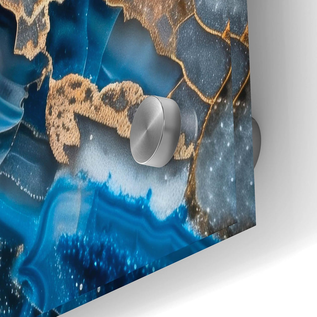 Epic Art 'Blue Crystals With Gold' by Svetlana Aleynikova Acrylic Glass Wall Art, 36' x 24'