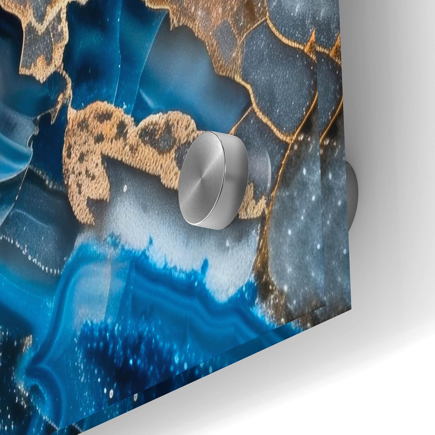 Epic Art 'Blue Crystals With Gold' by Svetlana Aleynikova Acrylic Glass Wall Art, 36' x 24'