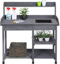 Potting Bench Table Garden Work Planting Benches with Shelf Sink Drawer Outdoor