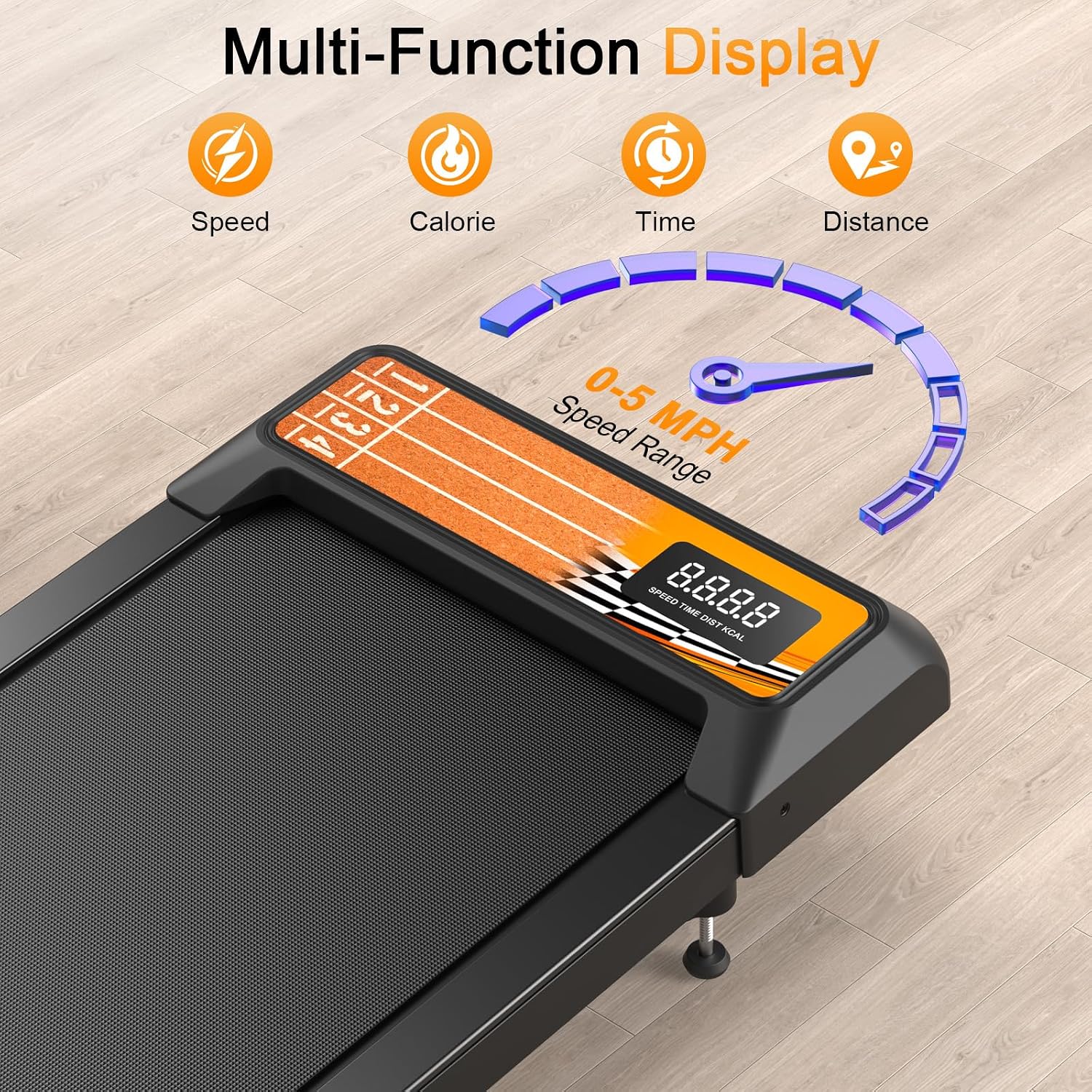 Walking Treadmill Pad with Handle Bar, Silent Fitness Equipment, Treadmill with 4-in-1 Modes, Easy Assembly, Portable Home Gym Equipment