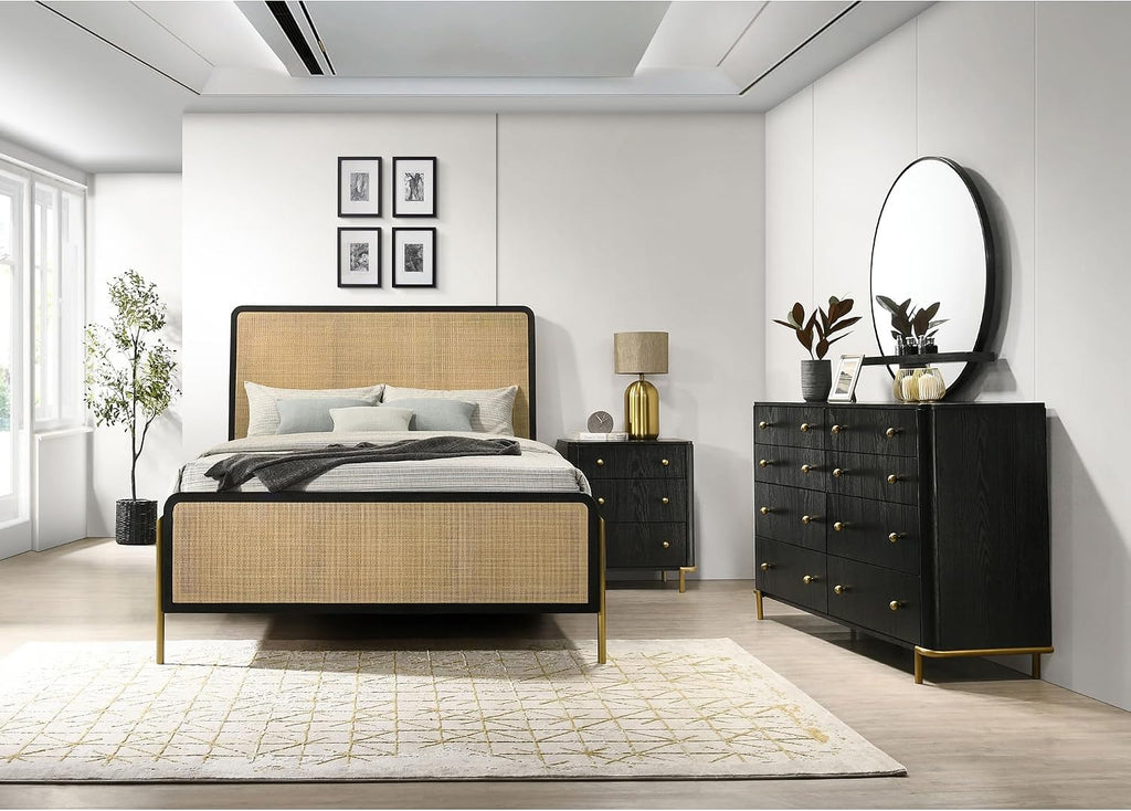 Black and Natural 4 King Bedroom Set