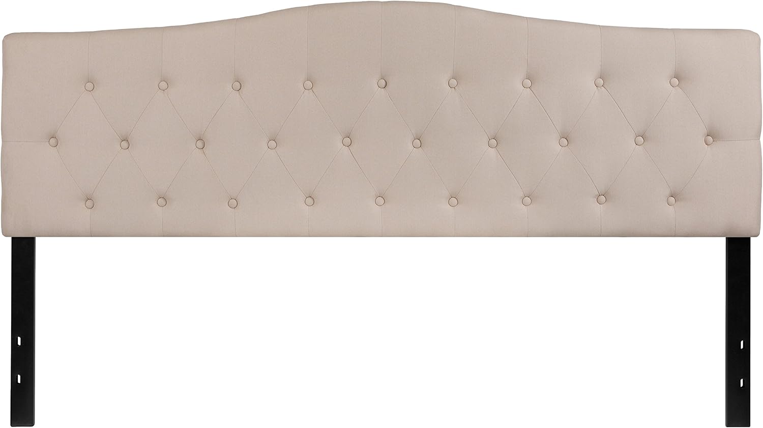 Flash Furniture Cambridge Button Tufted and Diamond Stitched Upholstered King Size Headboard in Beige Fabric