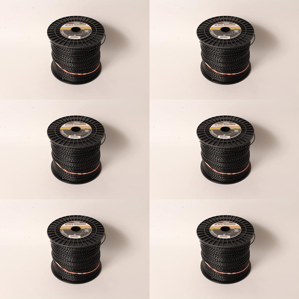 ECHO 6 PK 330105075 .105' Black Diamond Trimmer Line Spool 1,132' Square Twisted